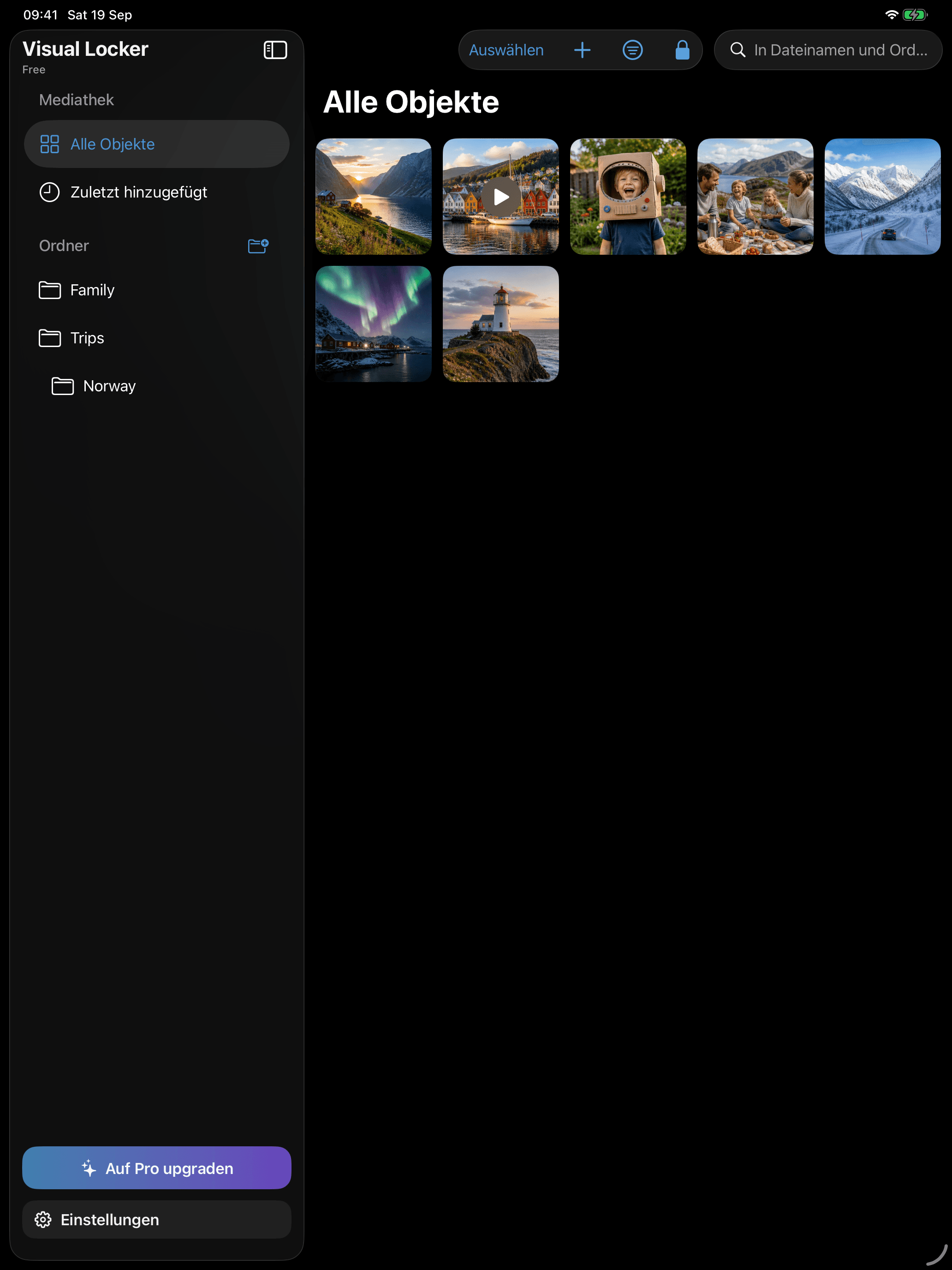 Visual Locker auf dem iPad
