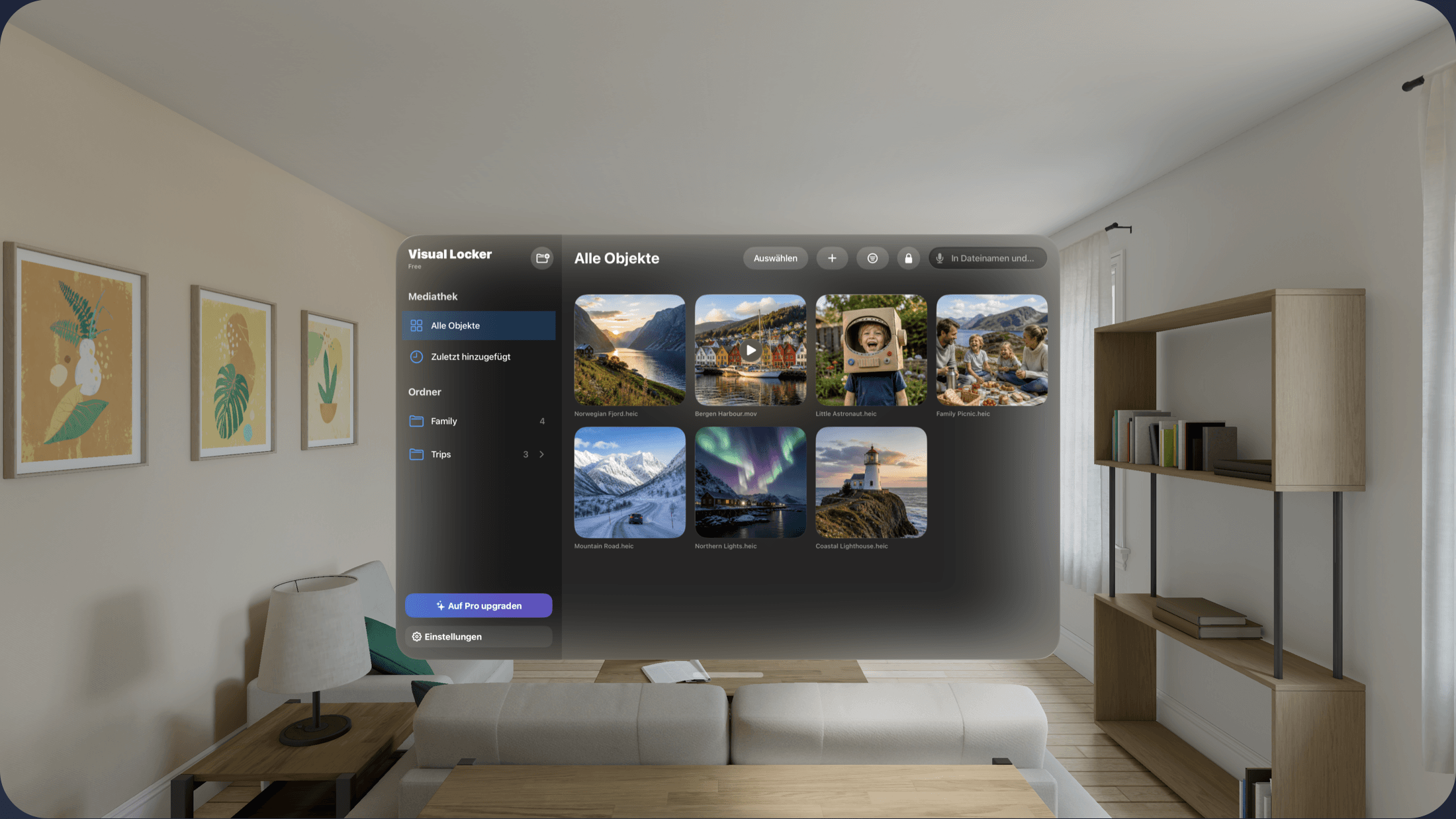 Visual Locker auf der Apple Vision Pro