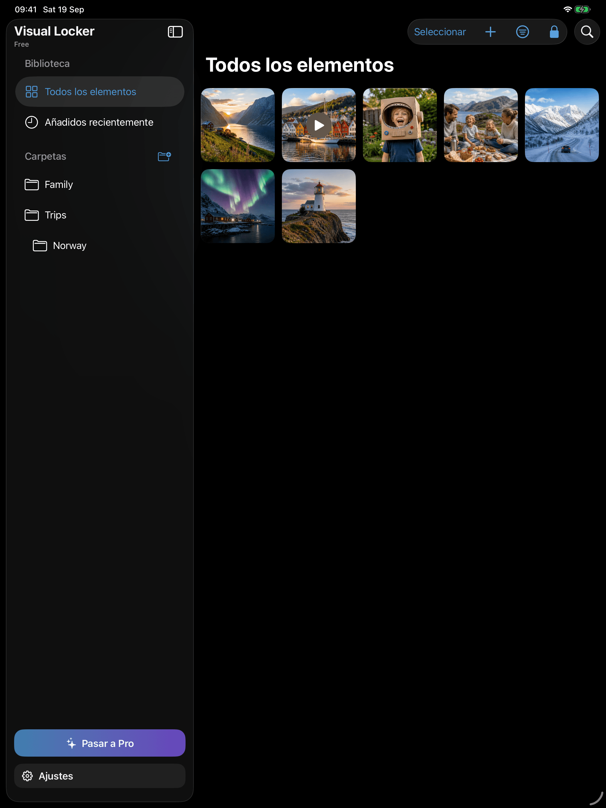 Visual Locker en el iPad